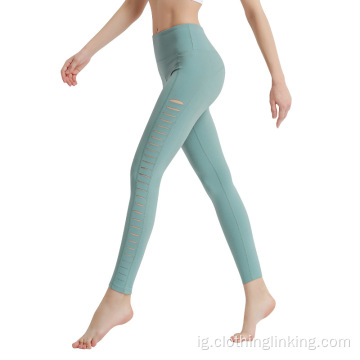 Yomụ nwanyị Yoga Pants Side Hollow Out